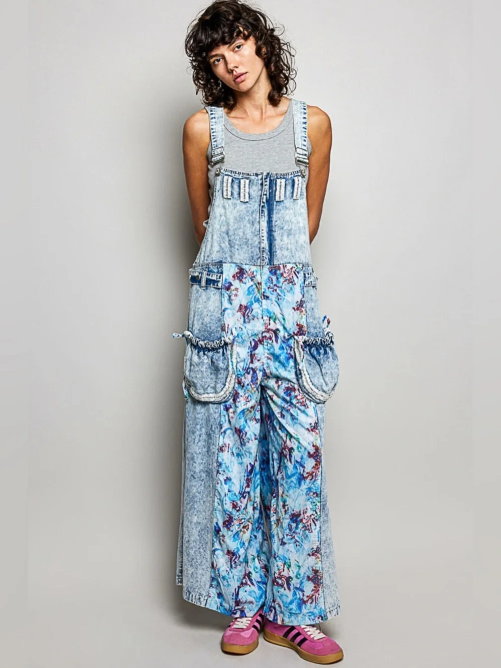 POL “ Ocean Muse “Patchwork Overalls | Denim - Picture 6 of 10